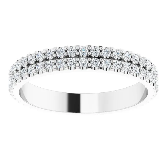 0.84 ct. Round Diamond Double Row Eternity Band