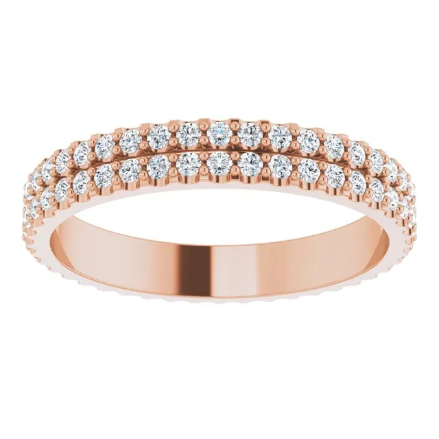 0.84 ct. Round Diamond Double Row Eternity Band