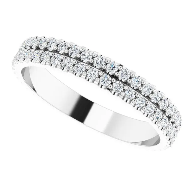 0.84 ct. Round Diamond Double Row Eternity Band