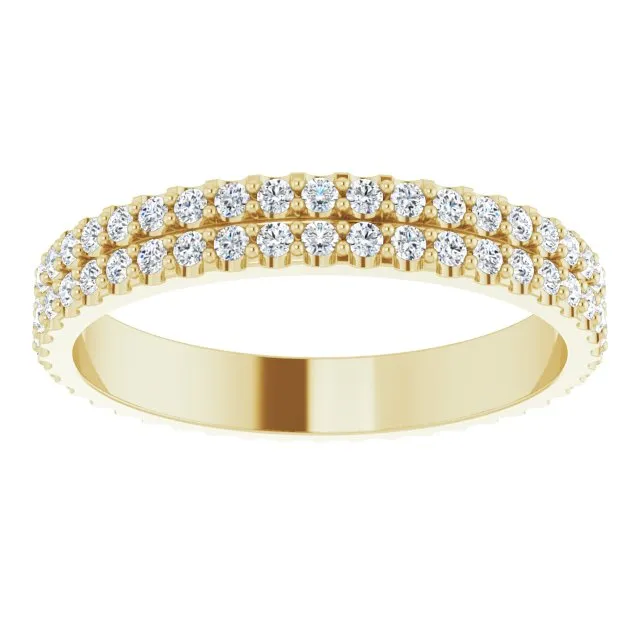 0.84 ct. Round Diamond Double Row Eternity Band