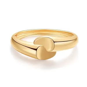 18K Gold-Plated Comma Hinge Bypass Bangle