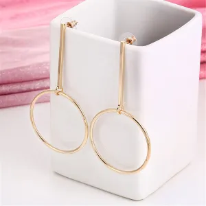 18K Gold-Plated Open Circle Drop Earrings