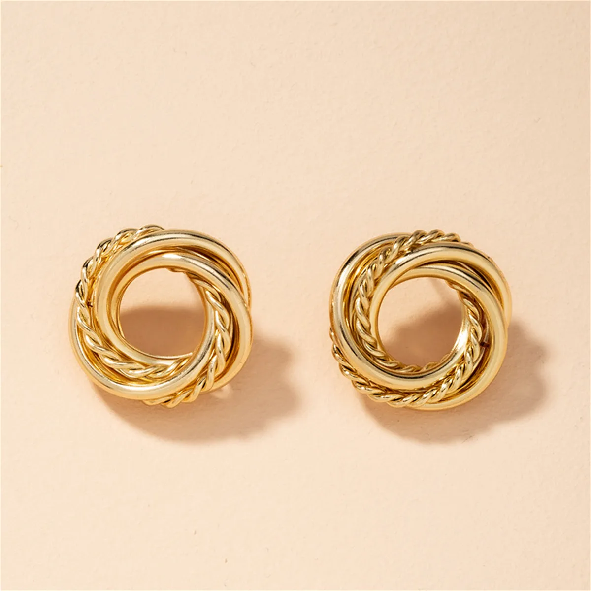 18K Gold-Plated Open Twine Stud Earrings