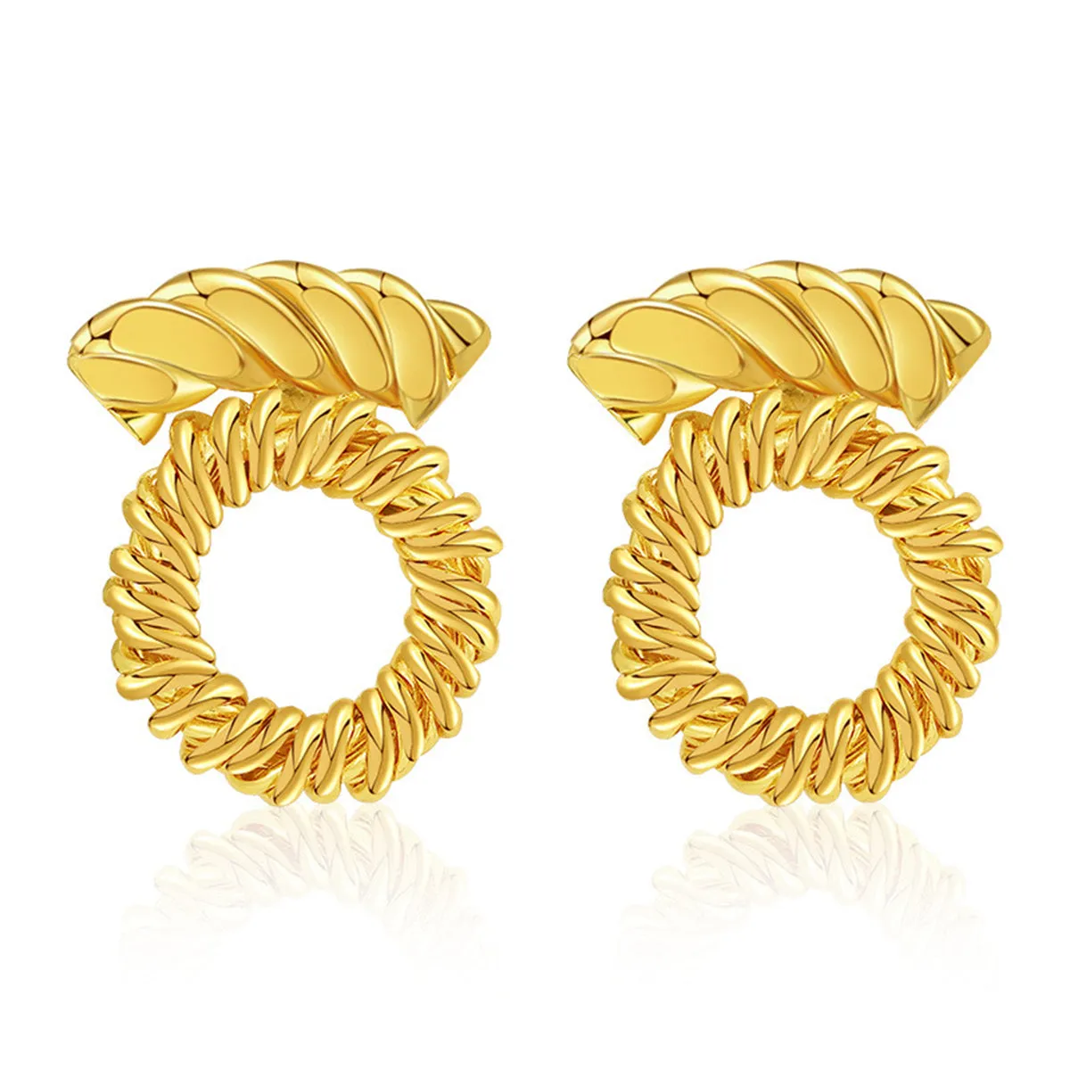 18K Gold-Plated Twine Round Stud Earrings